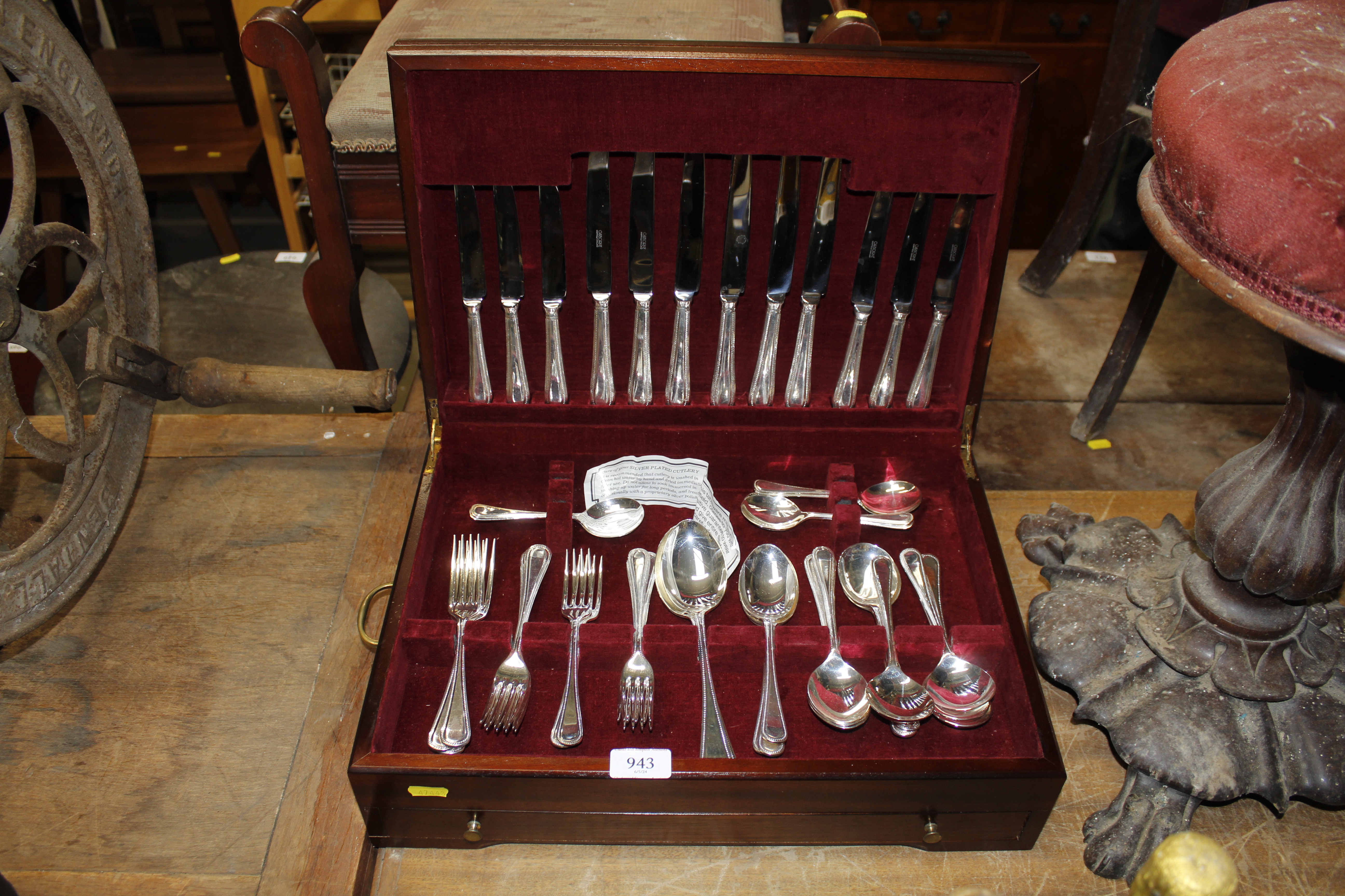 A canteen of silver plated cutlery