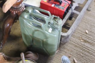 A metal 20L jerry can