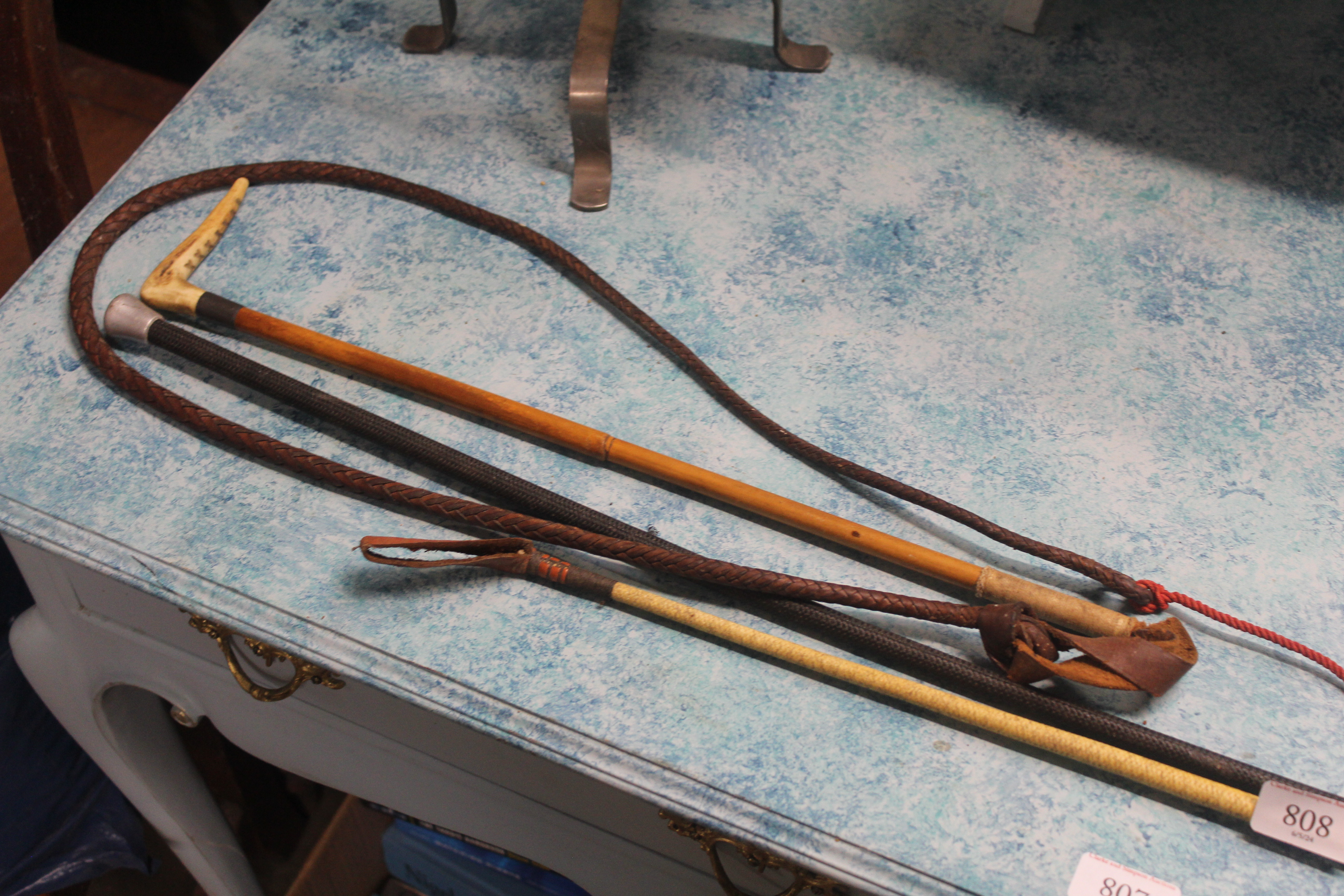 A whip and two riding crops - Image 2 of 3