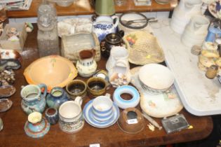 A collection of various studio pottery including p