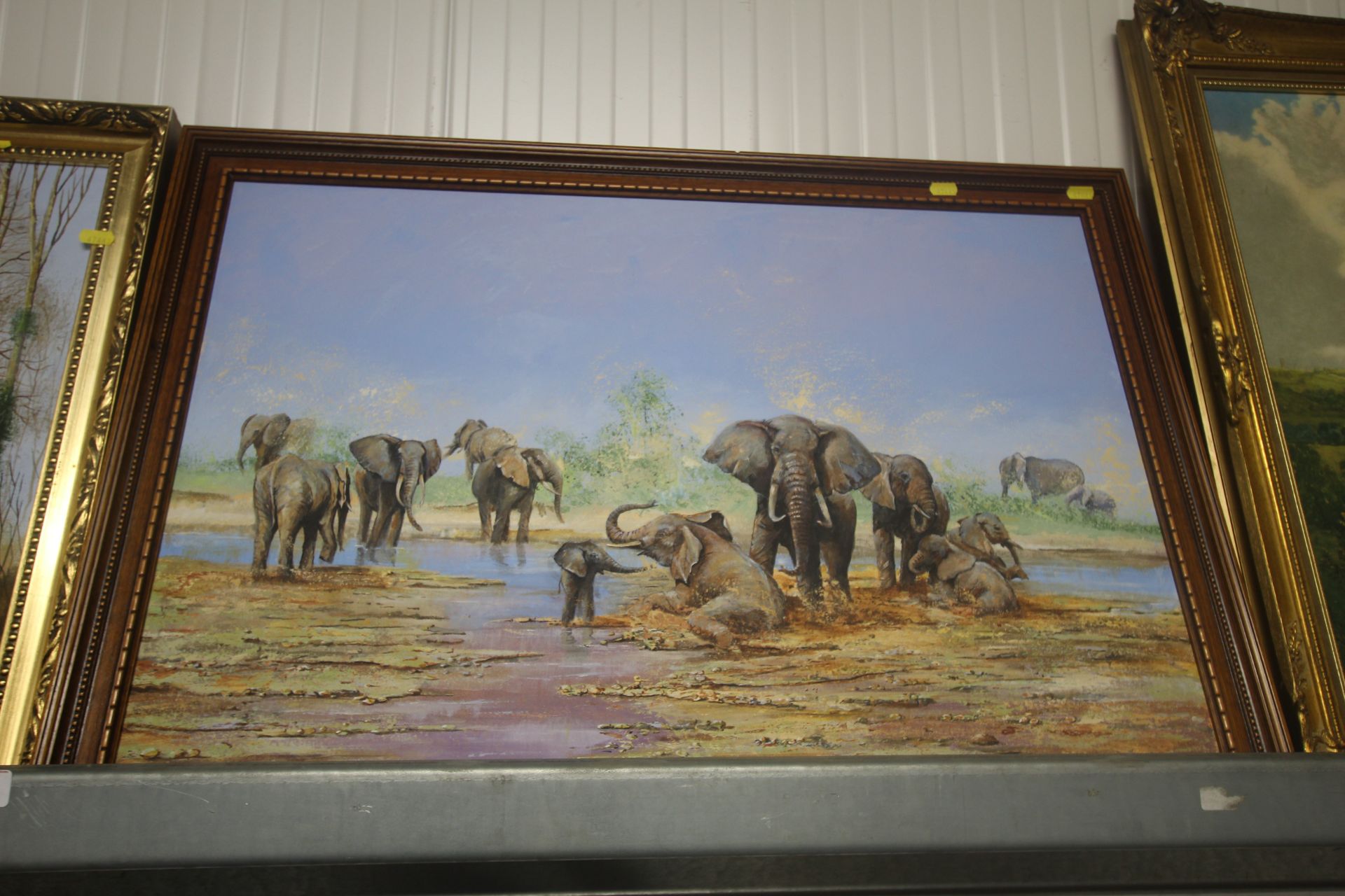 Alan Fairbrass, oil on canvas study of elephants and another Alan Fairbrass, oil on canvas study - Image 2 of 3