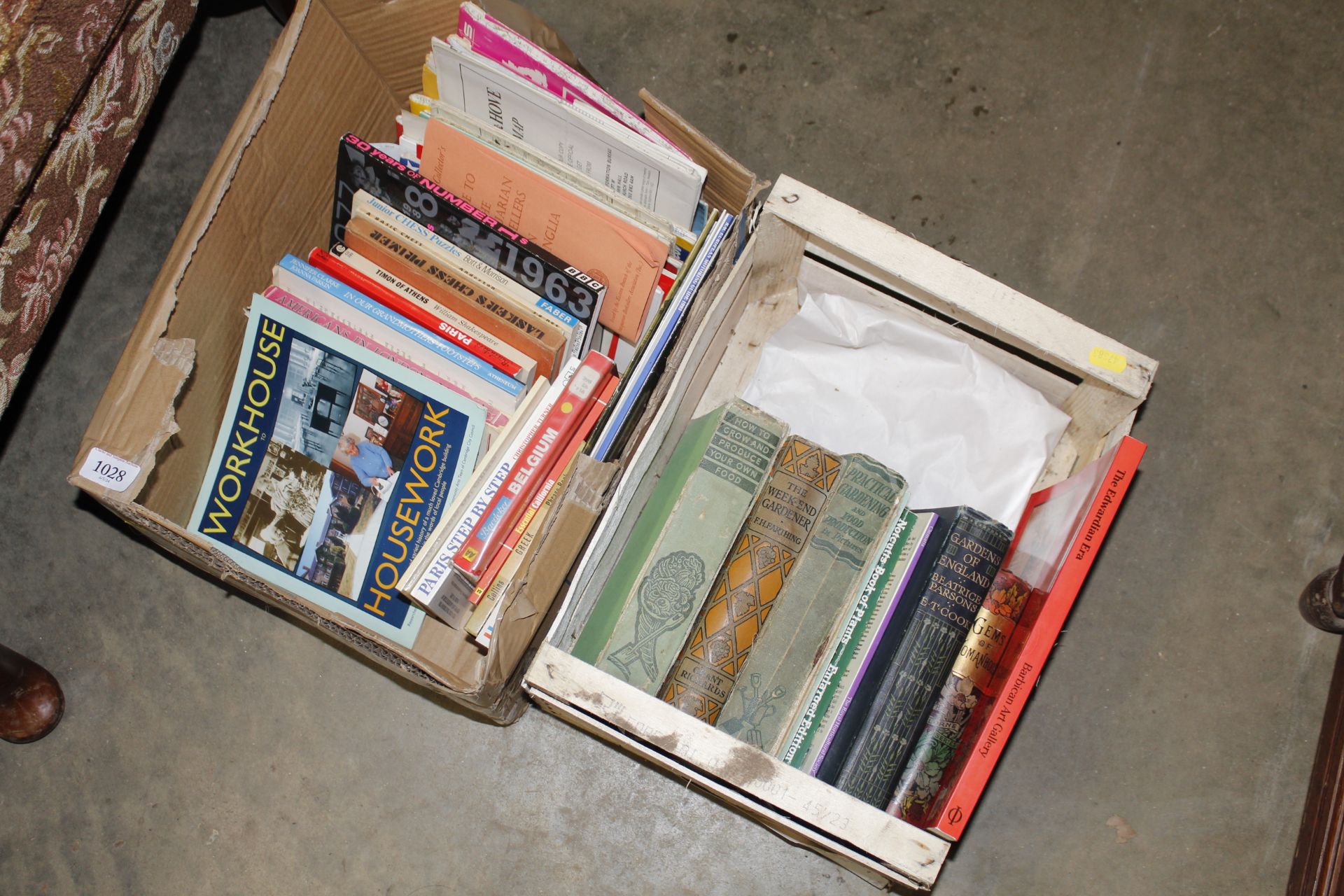 Two boxes of various books