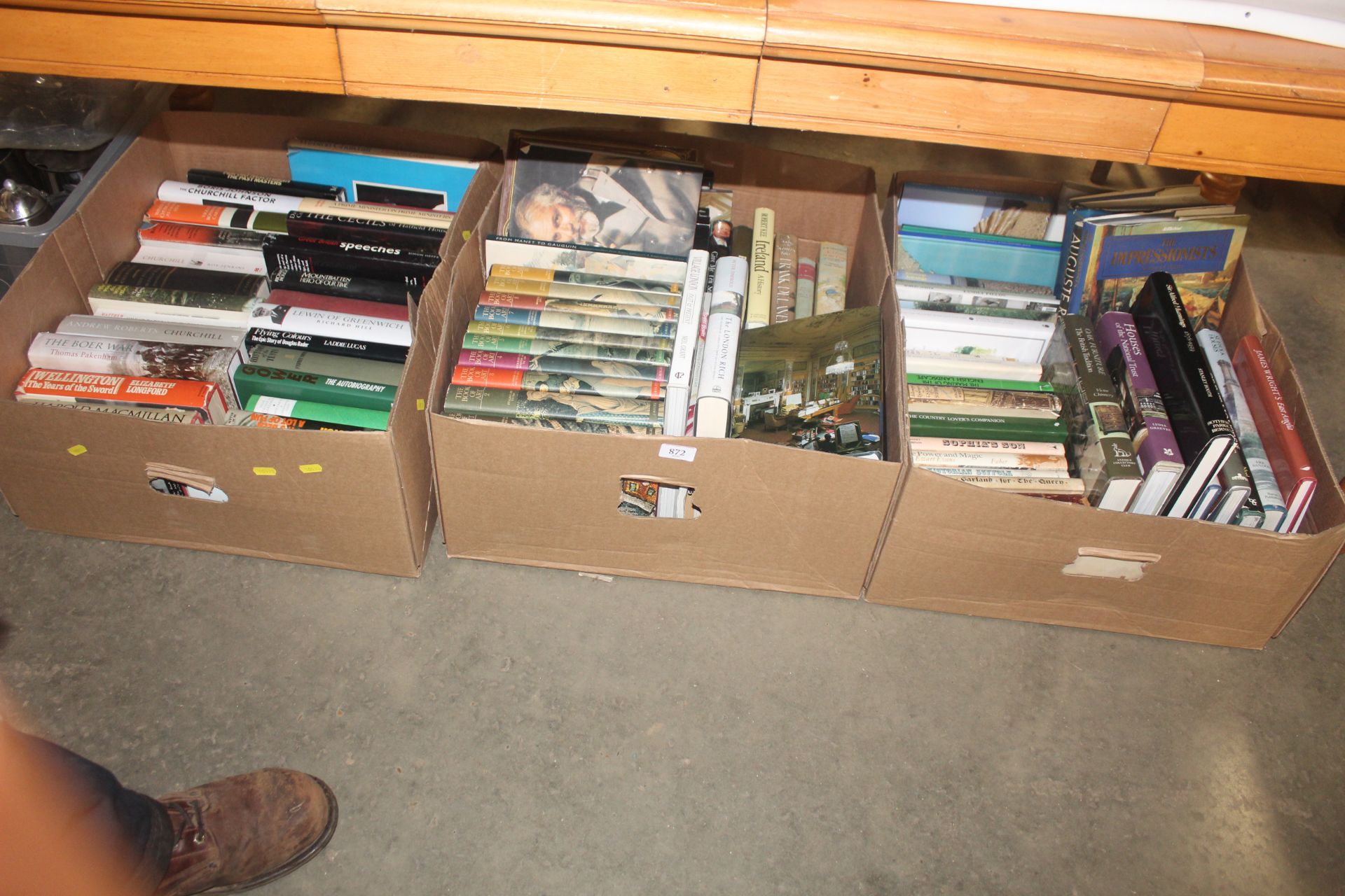 Three boxes of various books