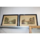Two framed coloured prints, 'A June Morning' and '