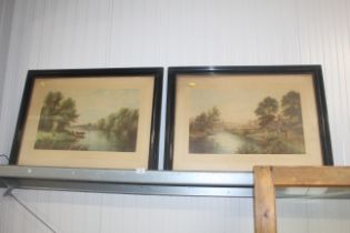 Two framed coloured prints, 'A June Morning' and '