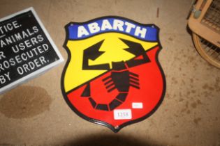 An enamelled sign for a Abarth (241)