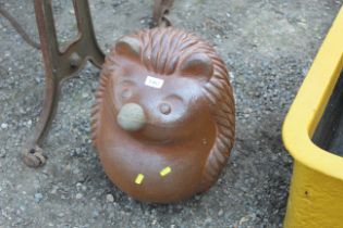 A large ceramic hedgehog ornament