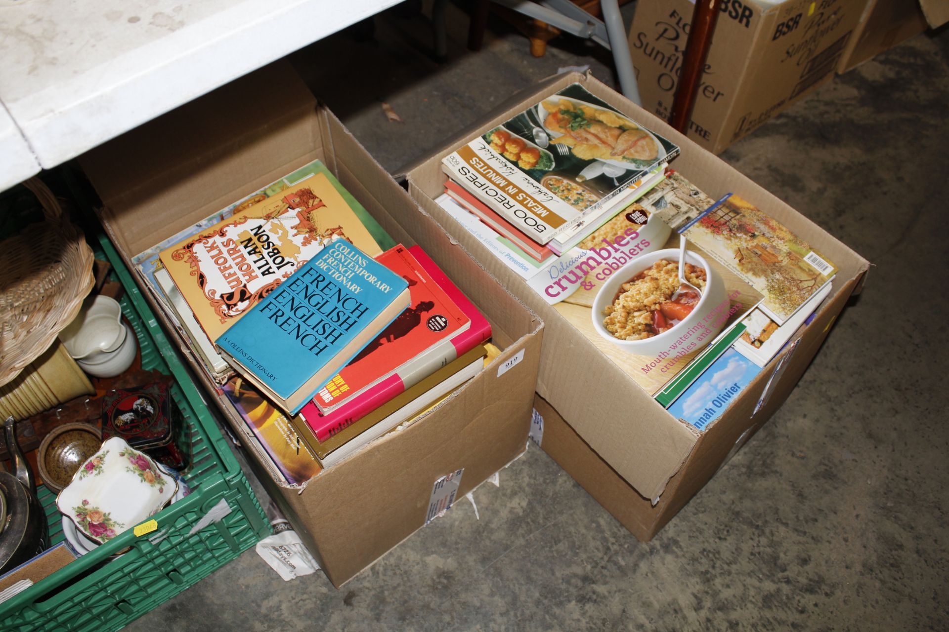 Two boxes of various books