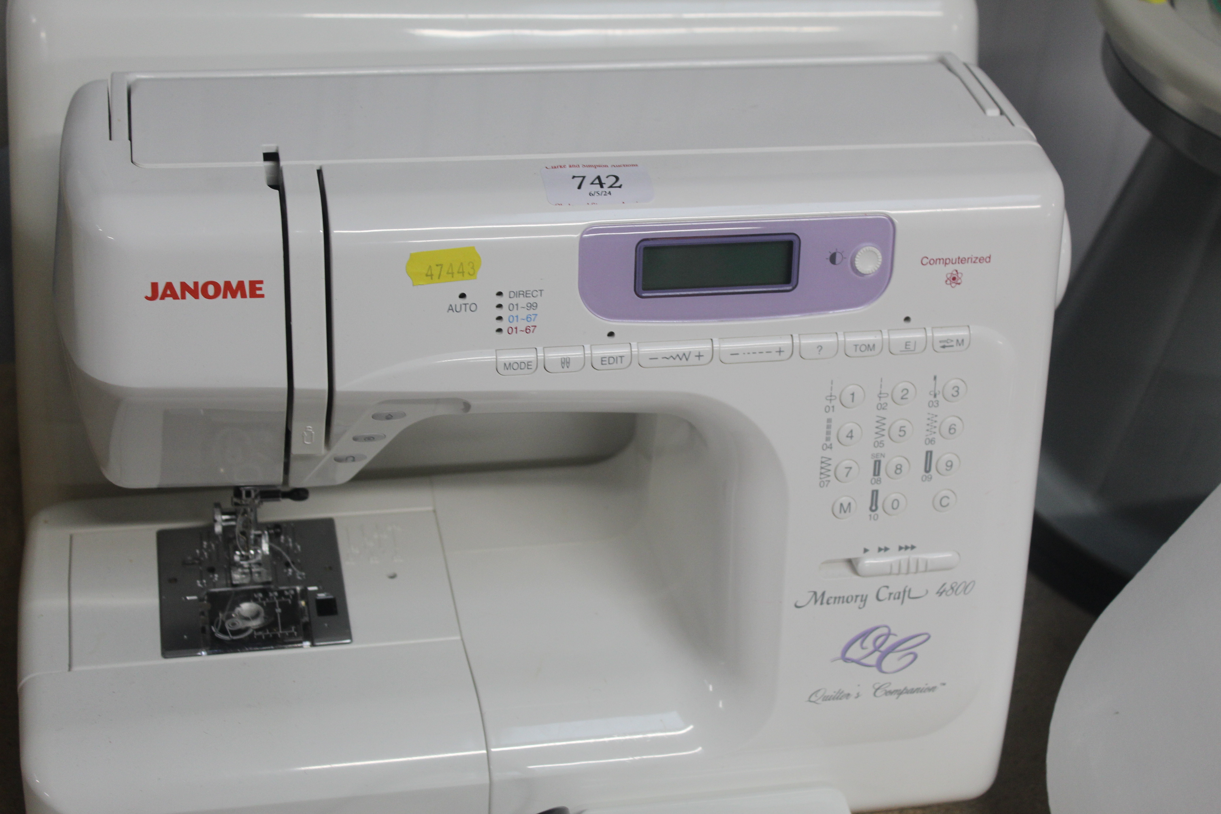 A Janome Memory Craft 4800 sewing machine - Image 2 of 2