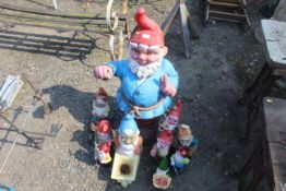 A quantity of various gnome ornaments