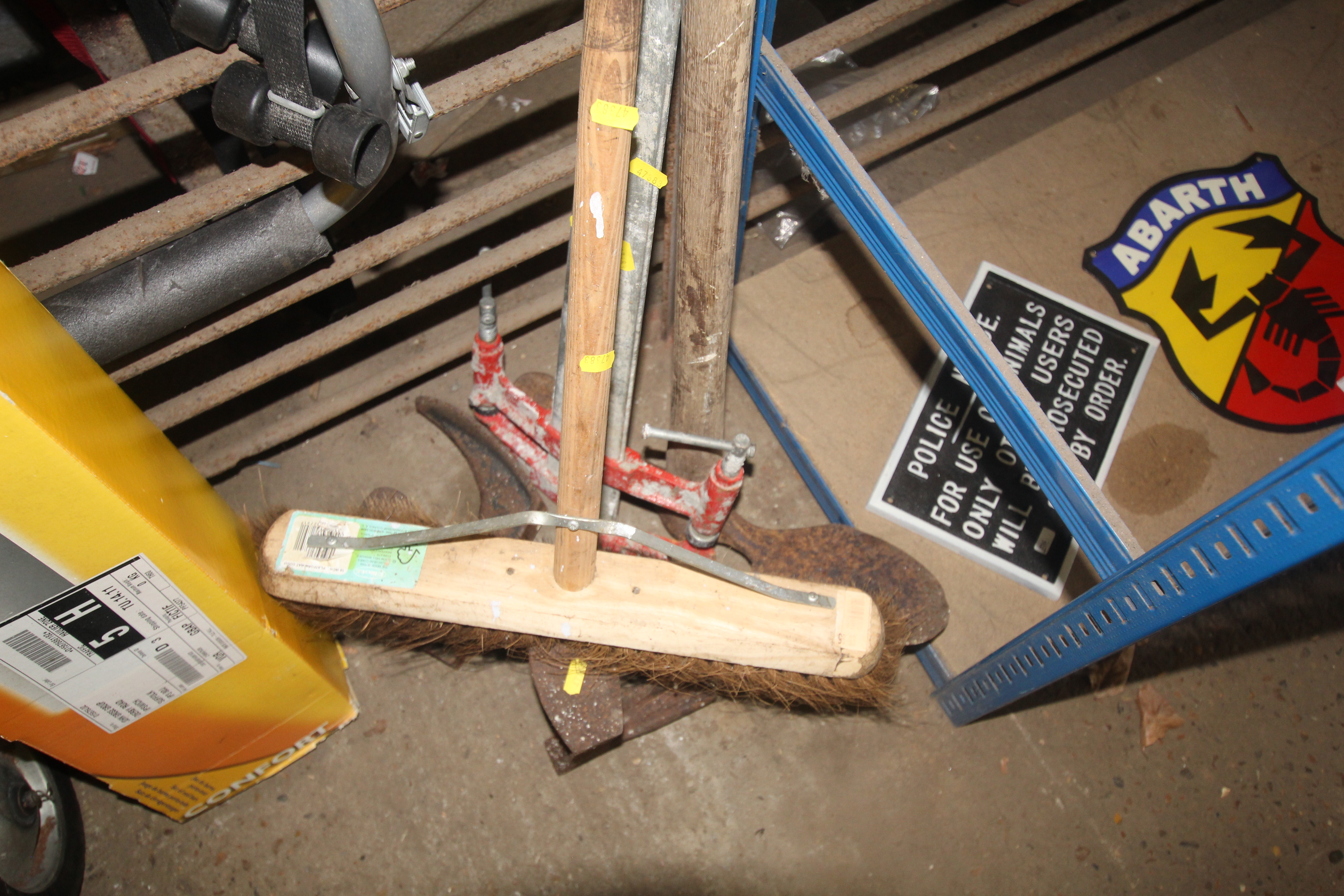 A quantity of various items to include three shoe lasts, a pair of clamps and a wooden broom etc - Image 2 of 2