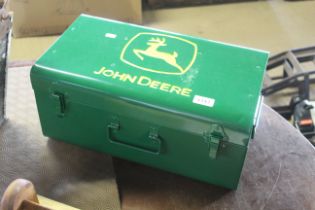 A metal tool box for 'John Deere' (233)