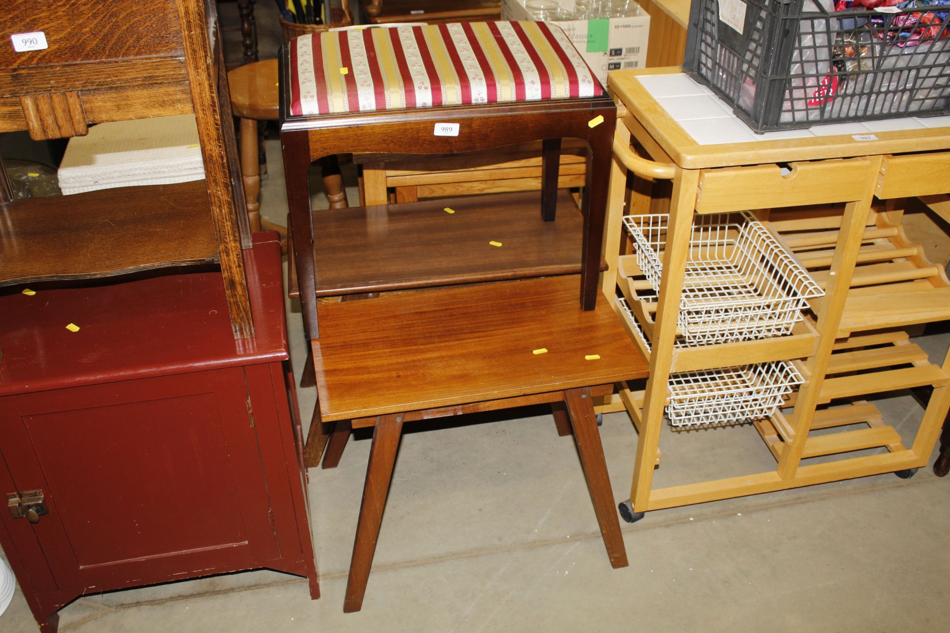A Stag dressing table, stool and two occasional ta