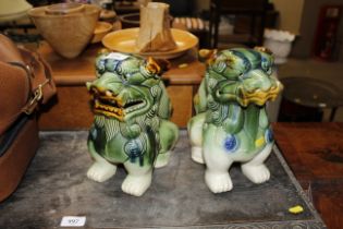 A pair of temple dogs