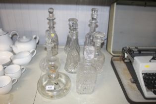 A Baccarat glass decanter and stopper and various