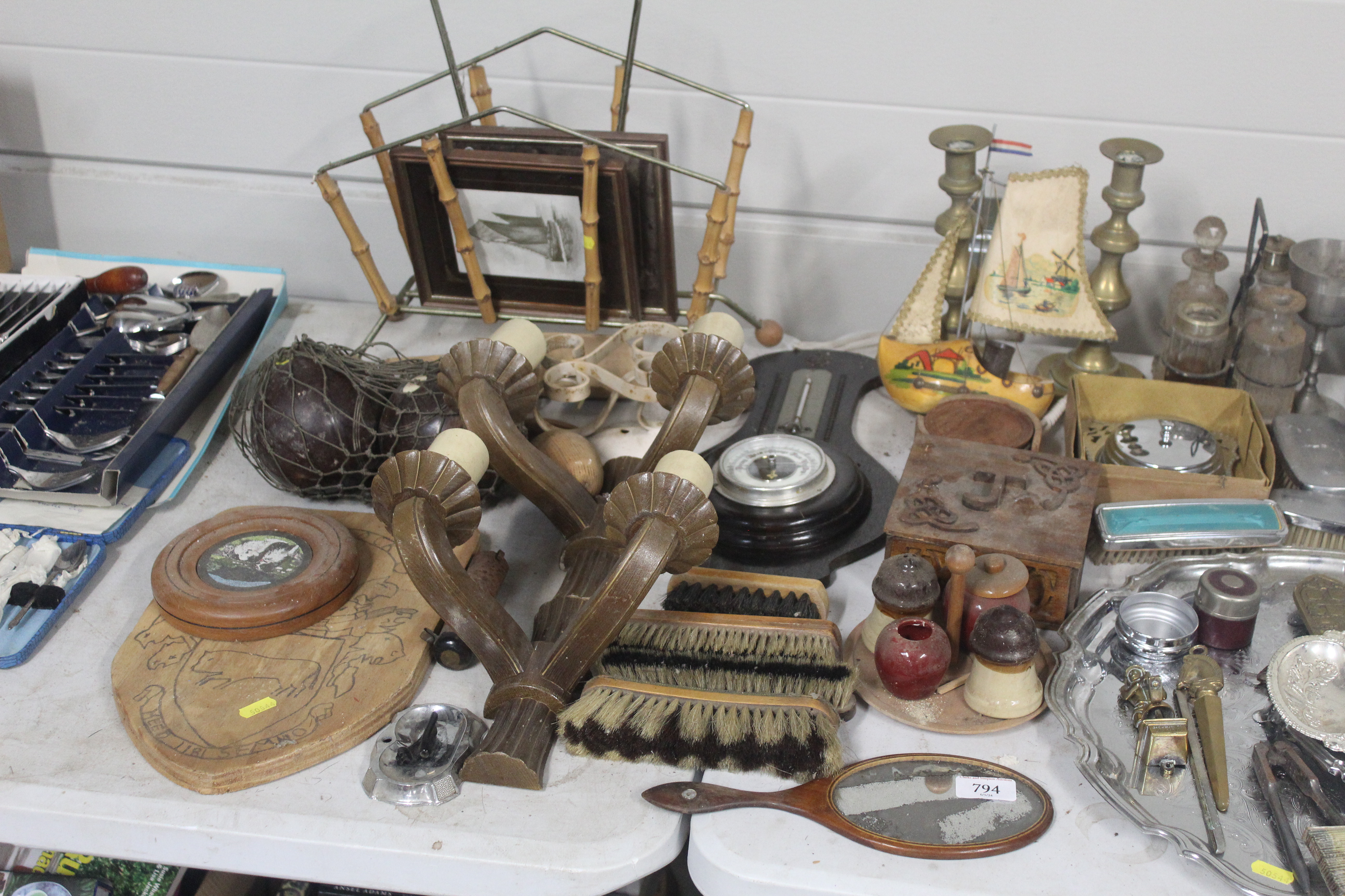 A collection of various wooden and metal items to - Image 2 of 3