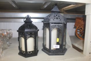 Two candle lanterns