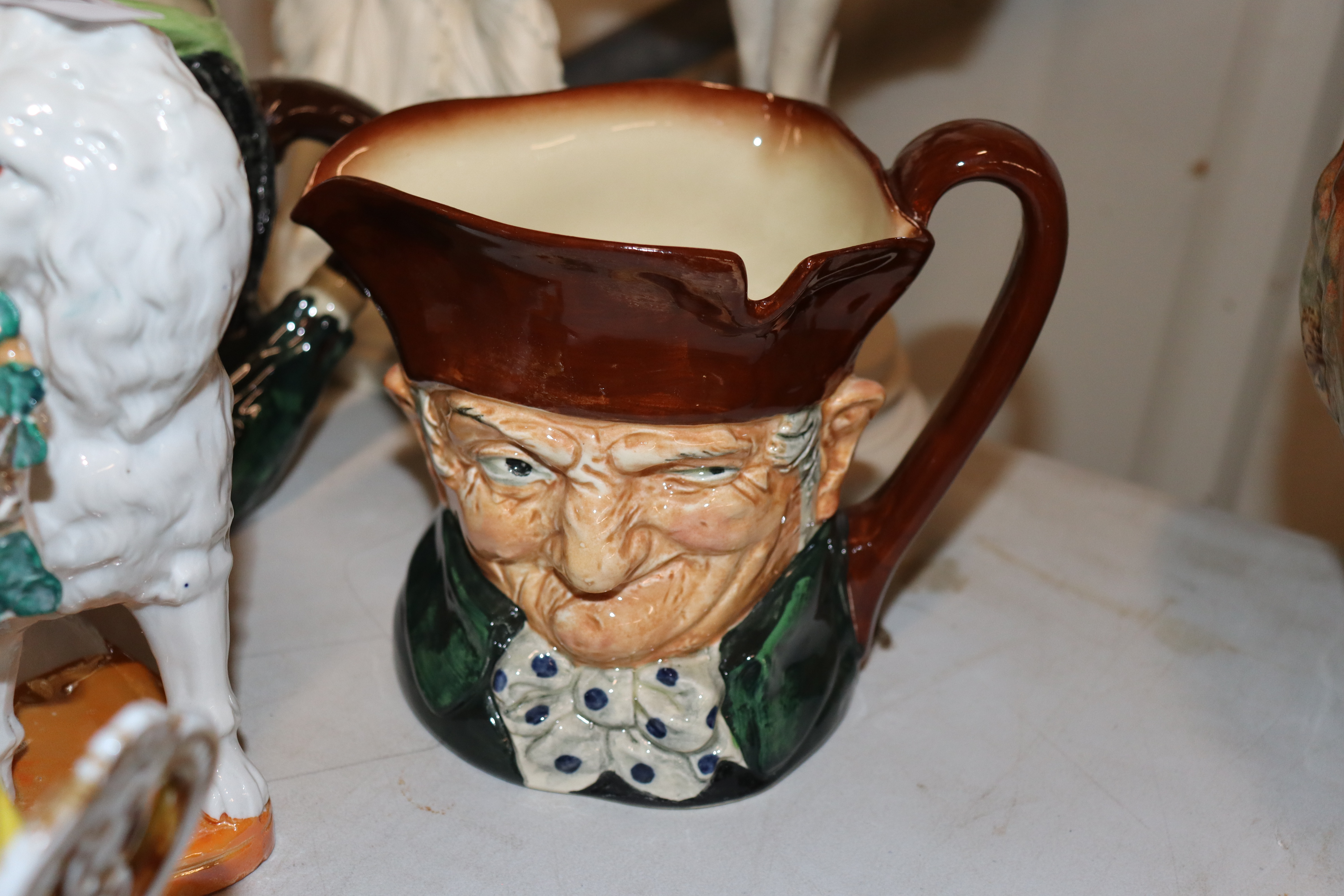 Two Royal Doulton character jugs; a white glazed b - Image 9 of 14
