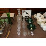 A quantity of table glassware to include a silver