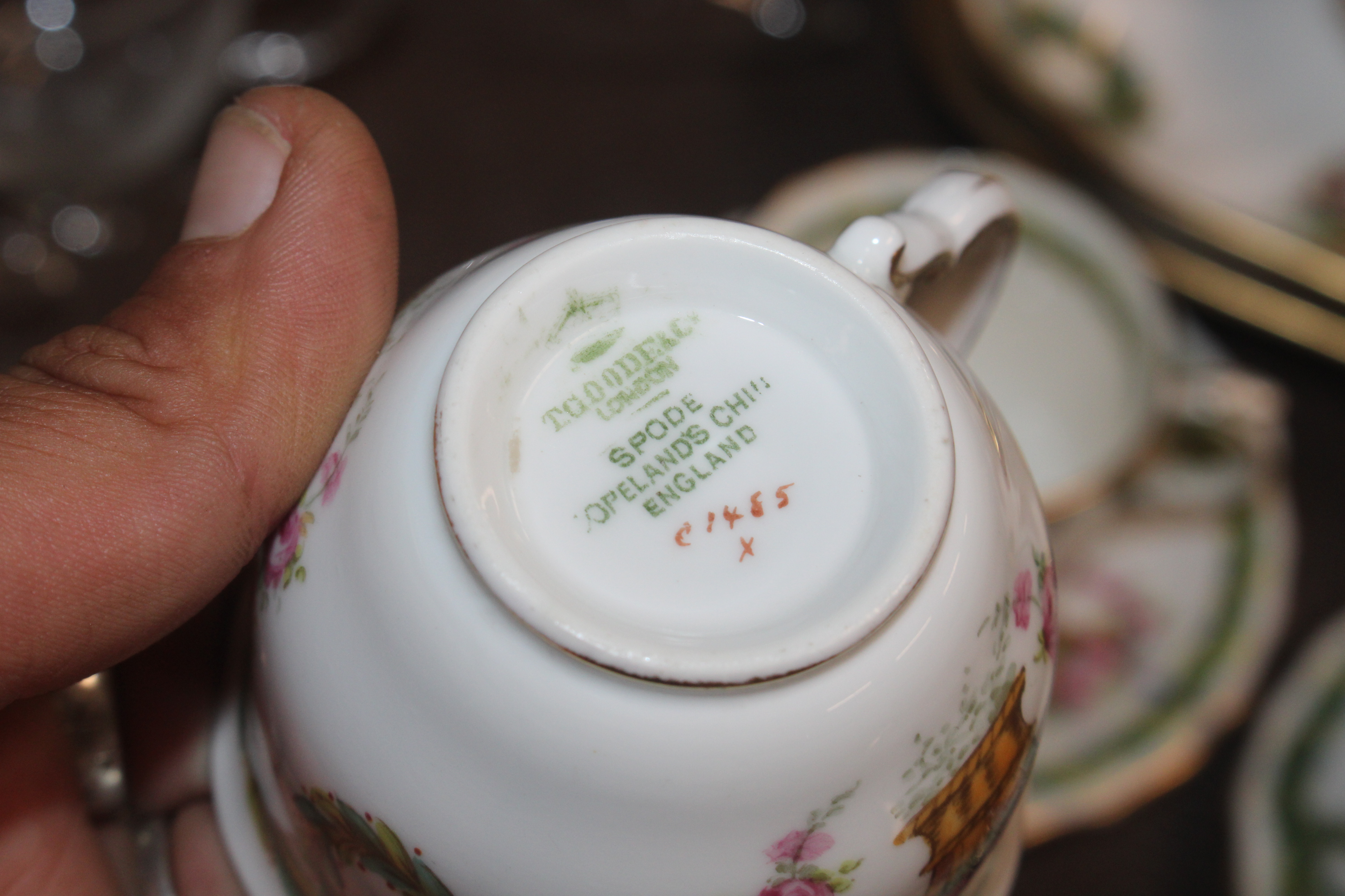 A Copeland floral decorated part tea set retailed - Image 4 of 7