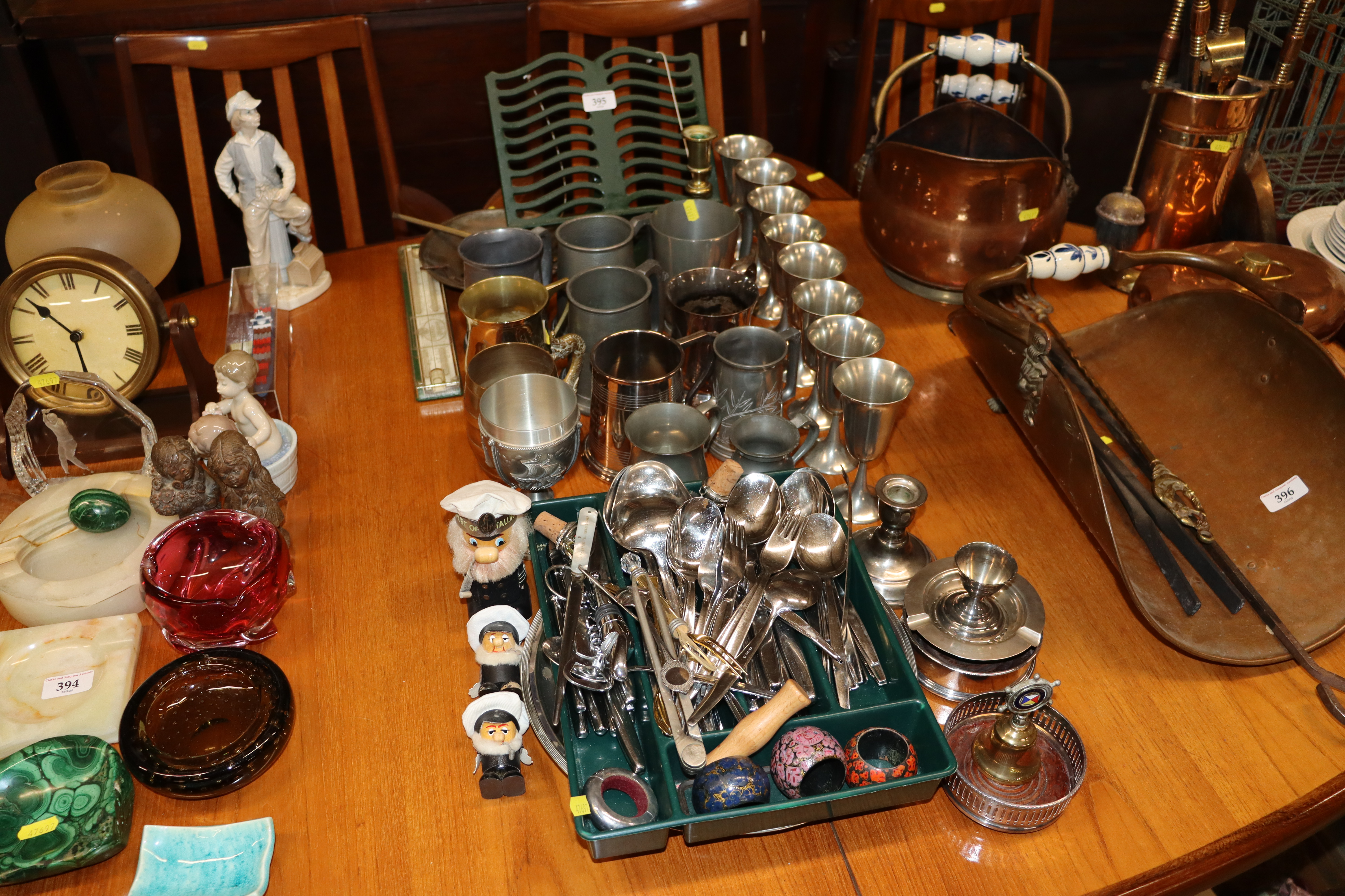 A quantity of silver plate and pewter to include f