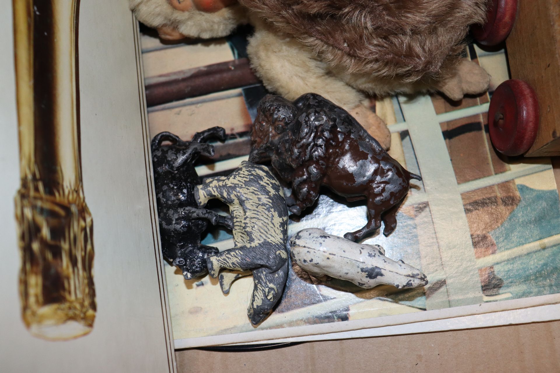 A box containing vintage hand puppets in the form - Image 6 of 8