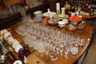 A large quantity of table glassware