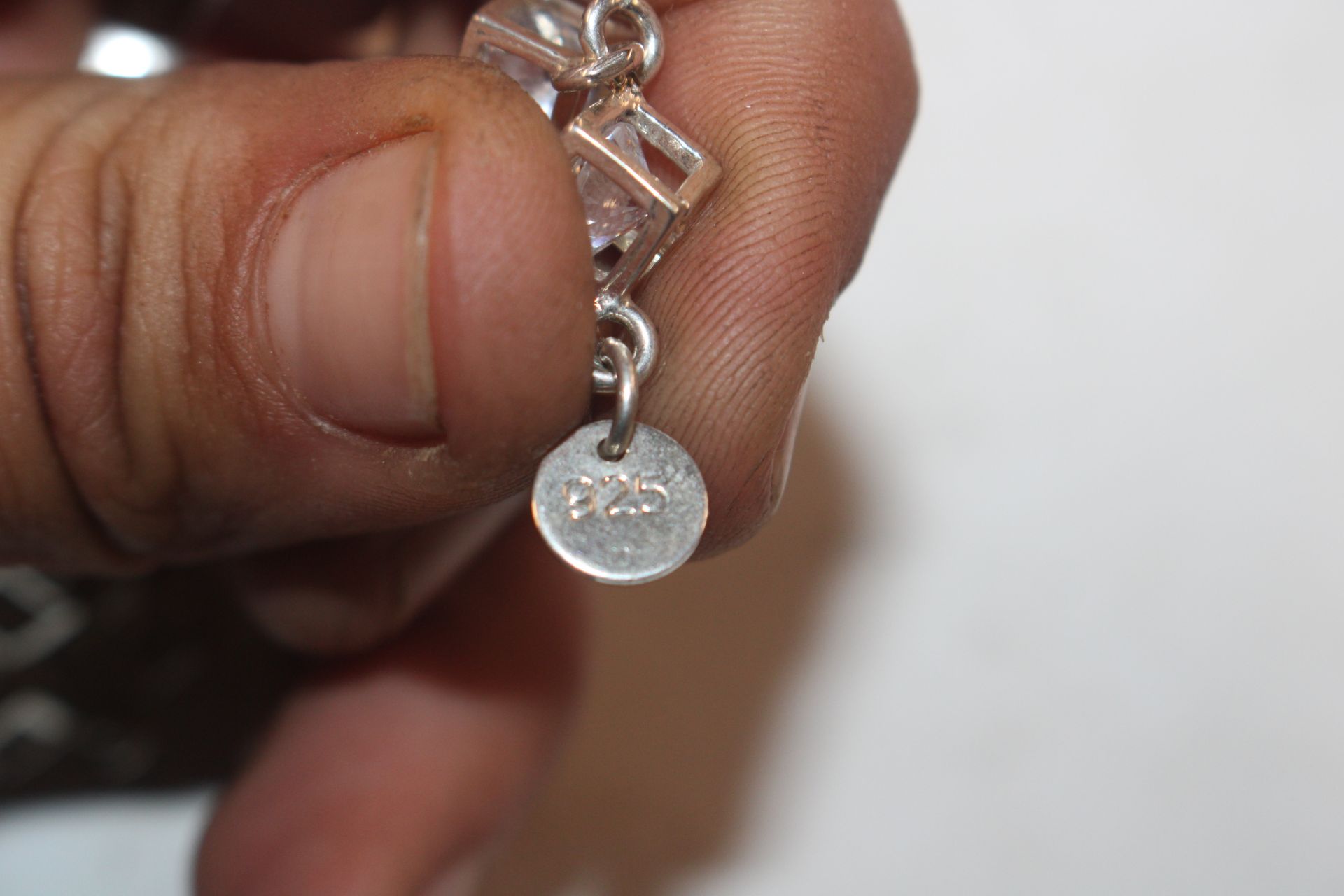 A Sterling silver cubic zirconia tennis type brace - Image 3 of 3