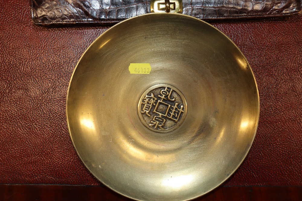 A vintage alligator skin handbag; an Oriental bras - Image 2 of 10