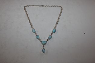 A Sterling silver and Larimer necklace, approx. 34