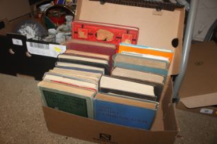 A box of books including Vintage radio and others