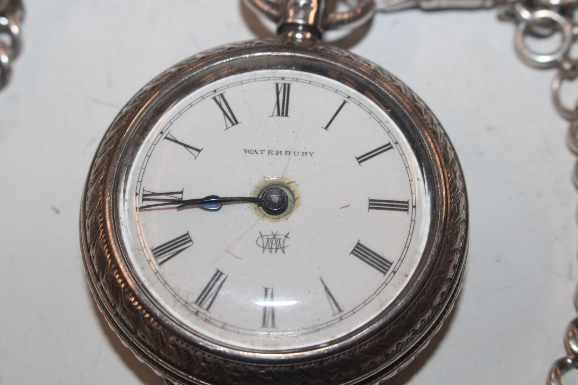 A Waterbury watch Co. silver cased pocket watch an - Image 2 of 6