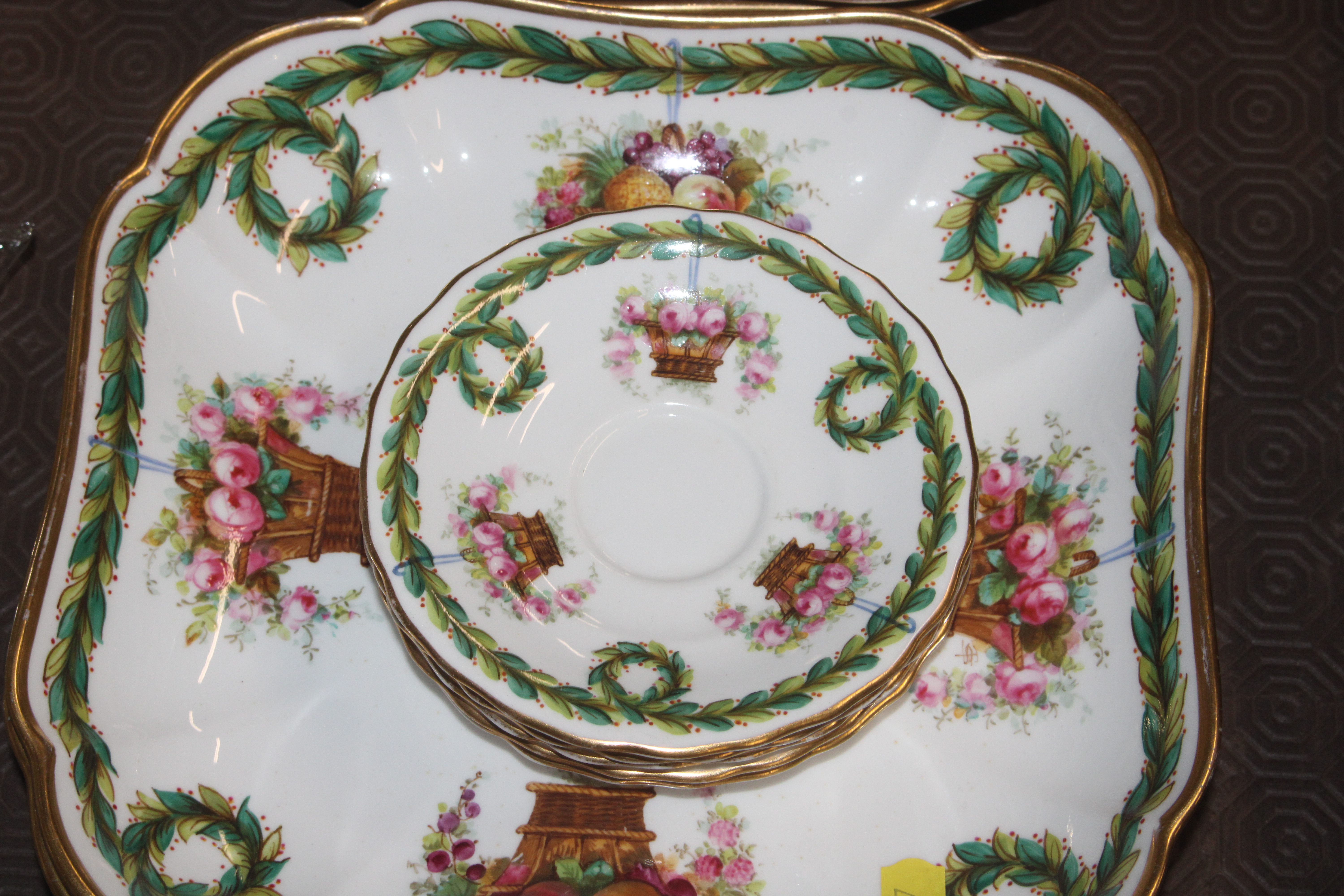 A Copeland floral decorated part tea set retailed - Image 7 of 7