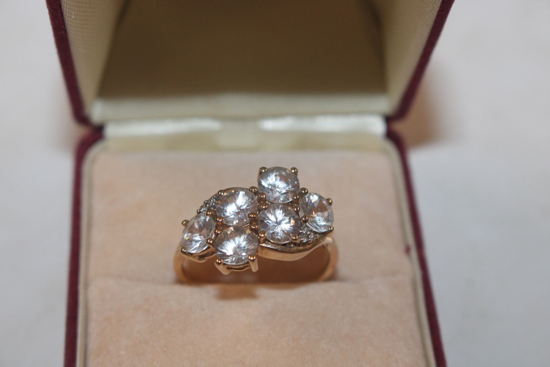 A 10ct gold Cubic Zirconia and diamond set cocktai - Image 2 of 5
