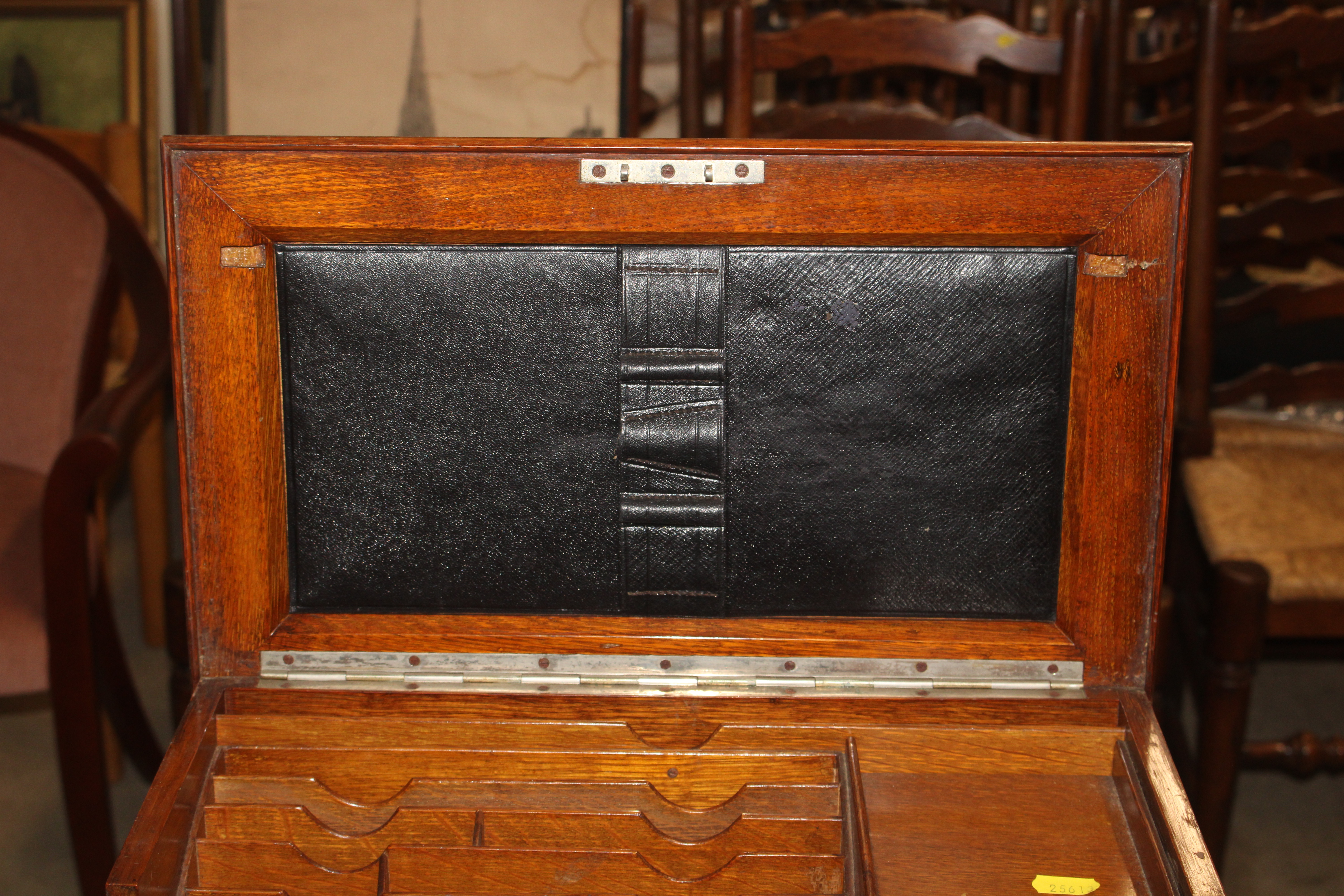 A late Victorian oak stationery cabinet - Image 7 of 19