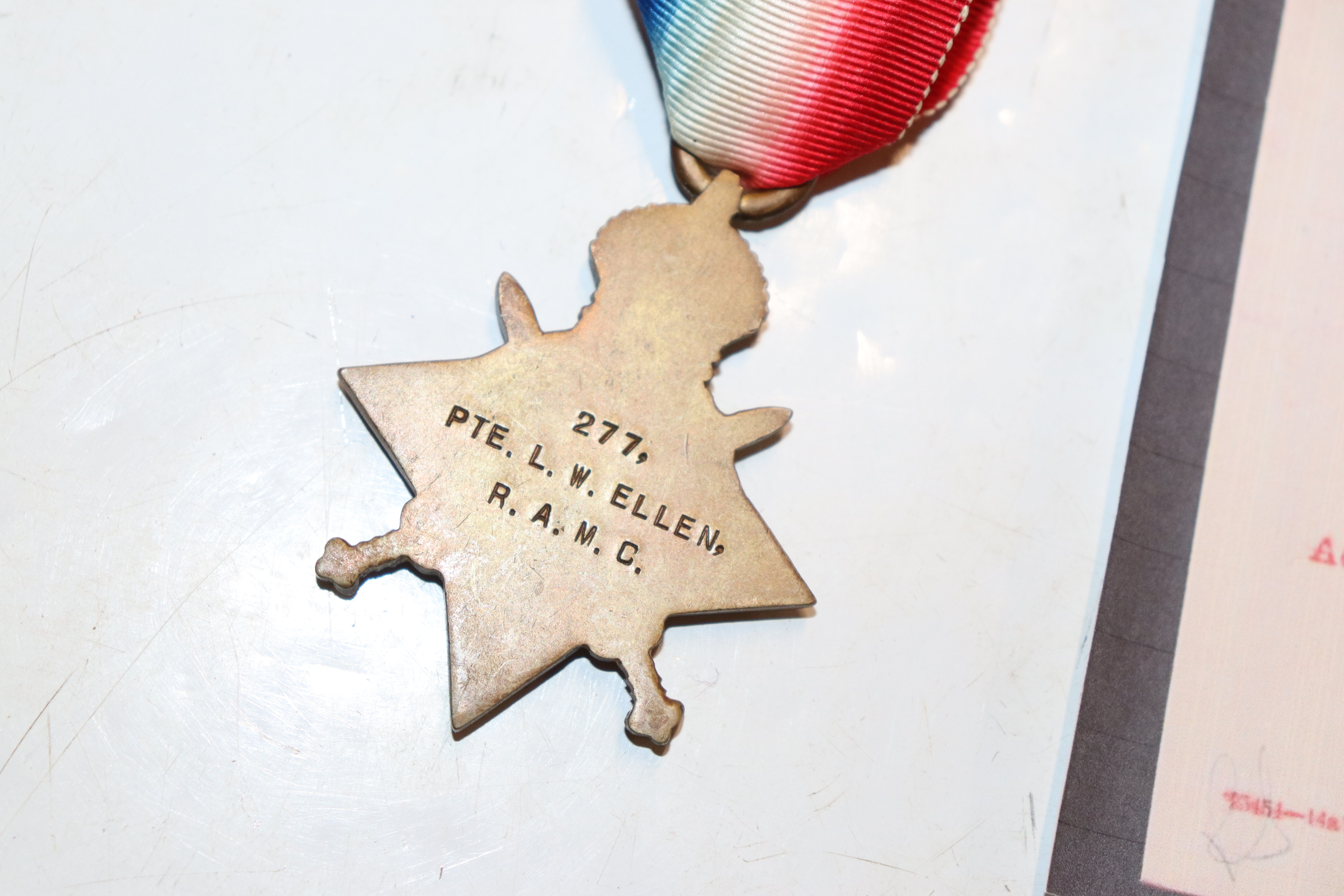 WWI pair of medals to 277 Pvt. L.W. Ellen RAMC - Image 3 of 10