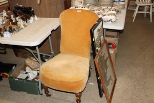 A Victorian upholstered nursing chair