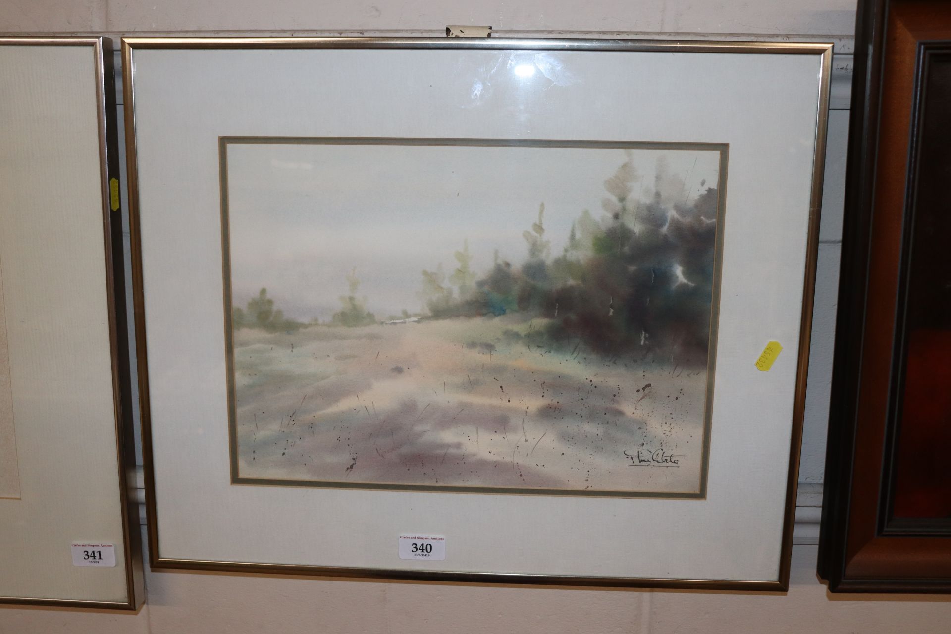 Indistinctly signed watercolour, rural scene