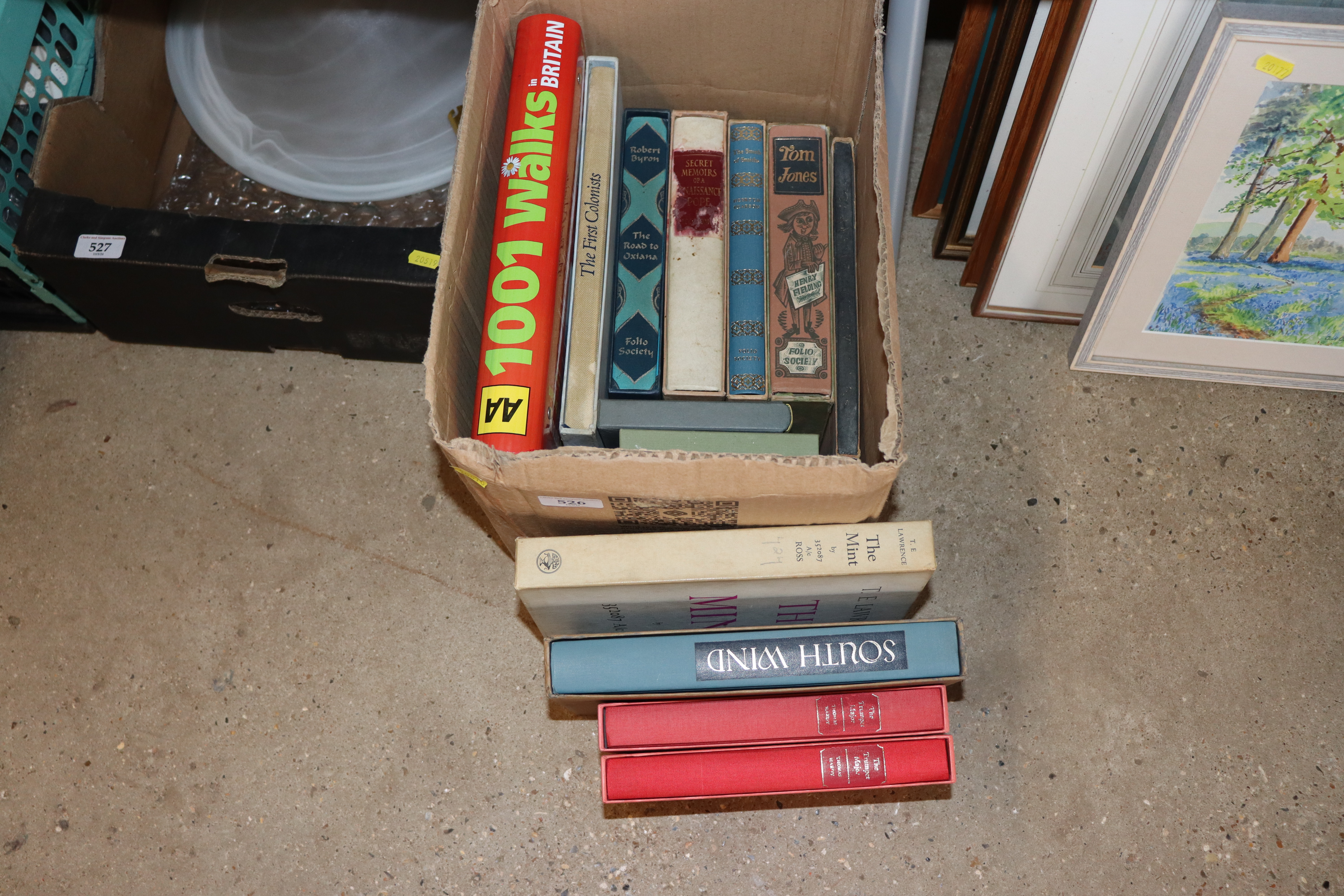 A box of various books - mostly in slip cases to i