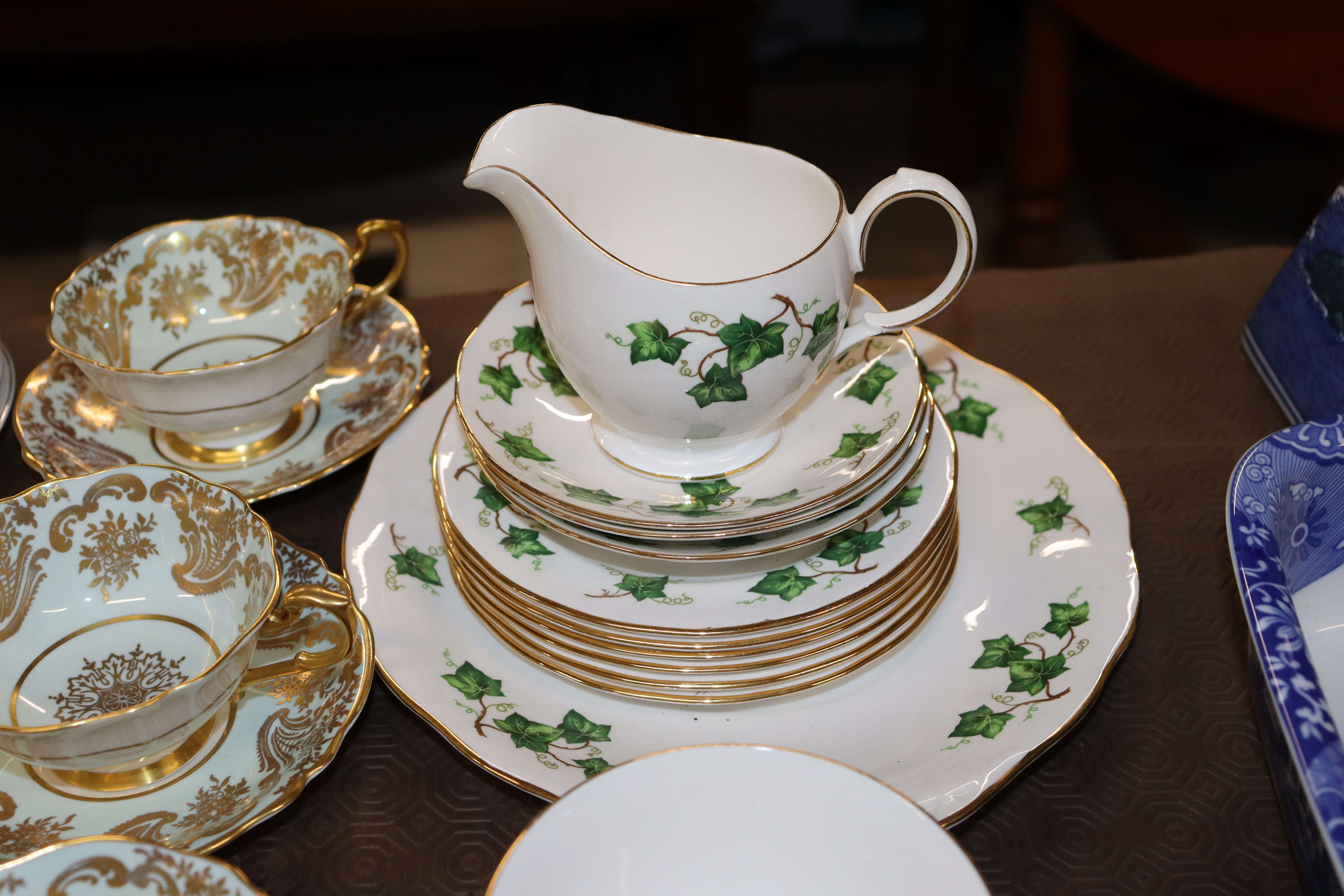 A quantity of gilt decorated tea ware; and Three C - Image 11 of 12