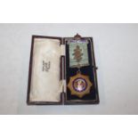 A 9ct gold enamel decorated Masonic medal, approx.