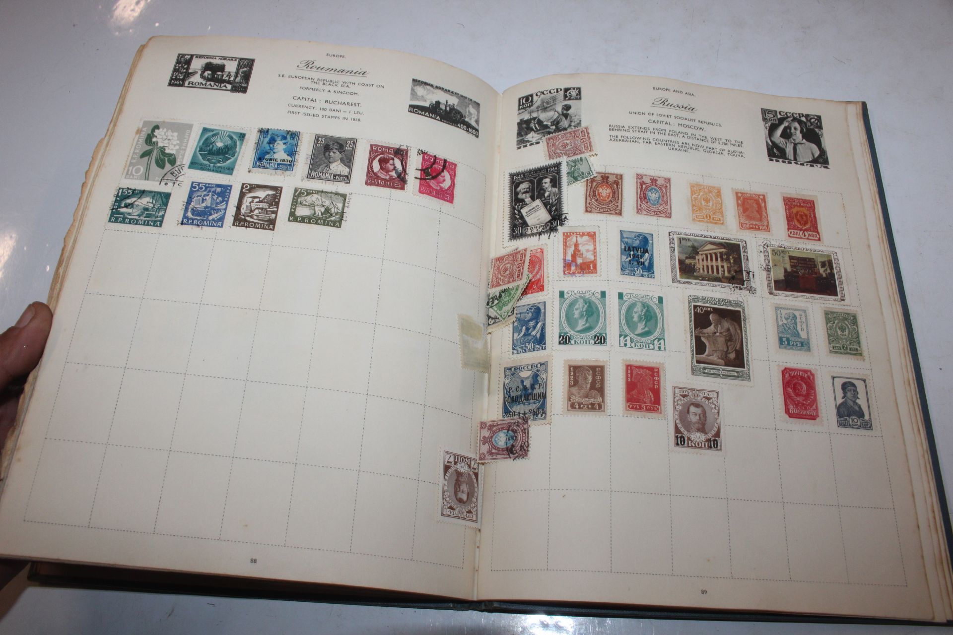 A box containing an album of stamps, various loose - Image 19 of 27