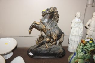 A spelter Marley horse and groom group