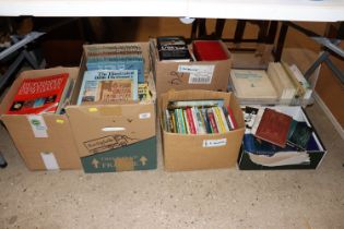 Six boxes of books