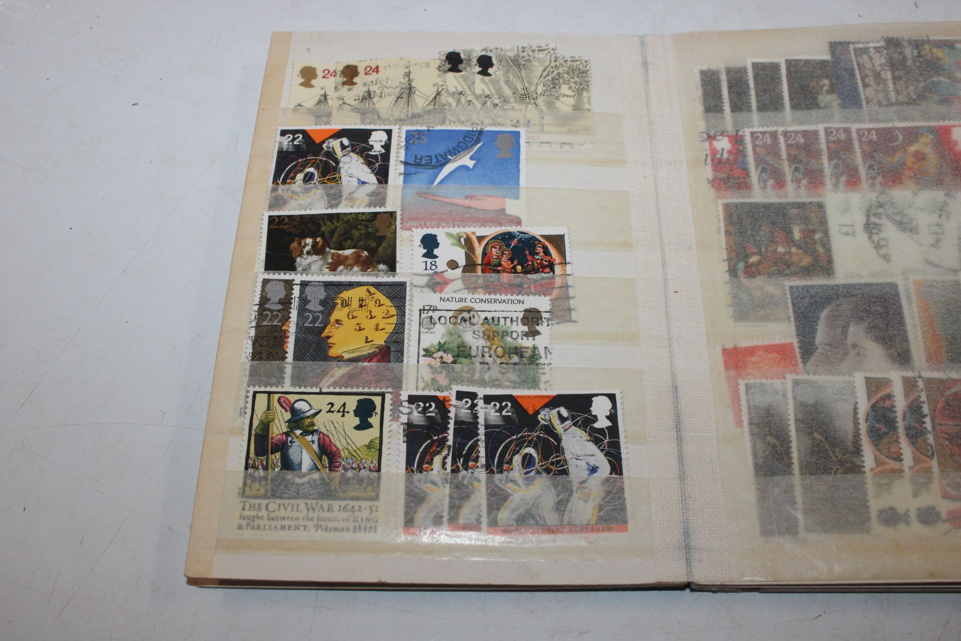 A box containing an album of stamps, various loose - Image 24 of 27