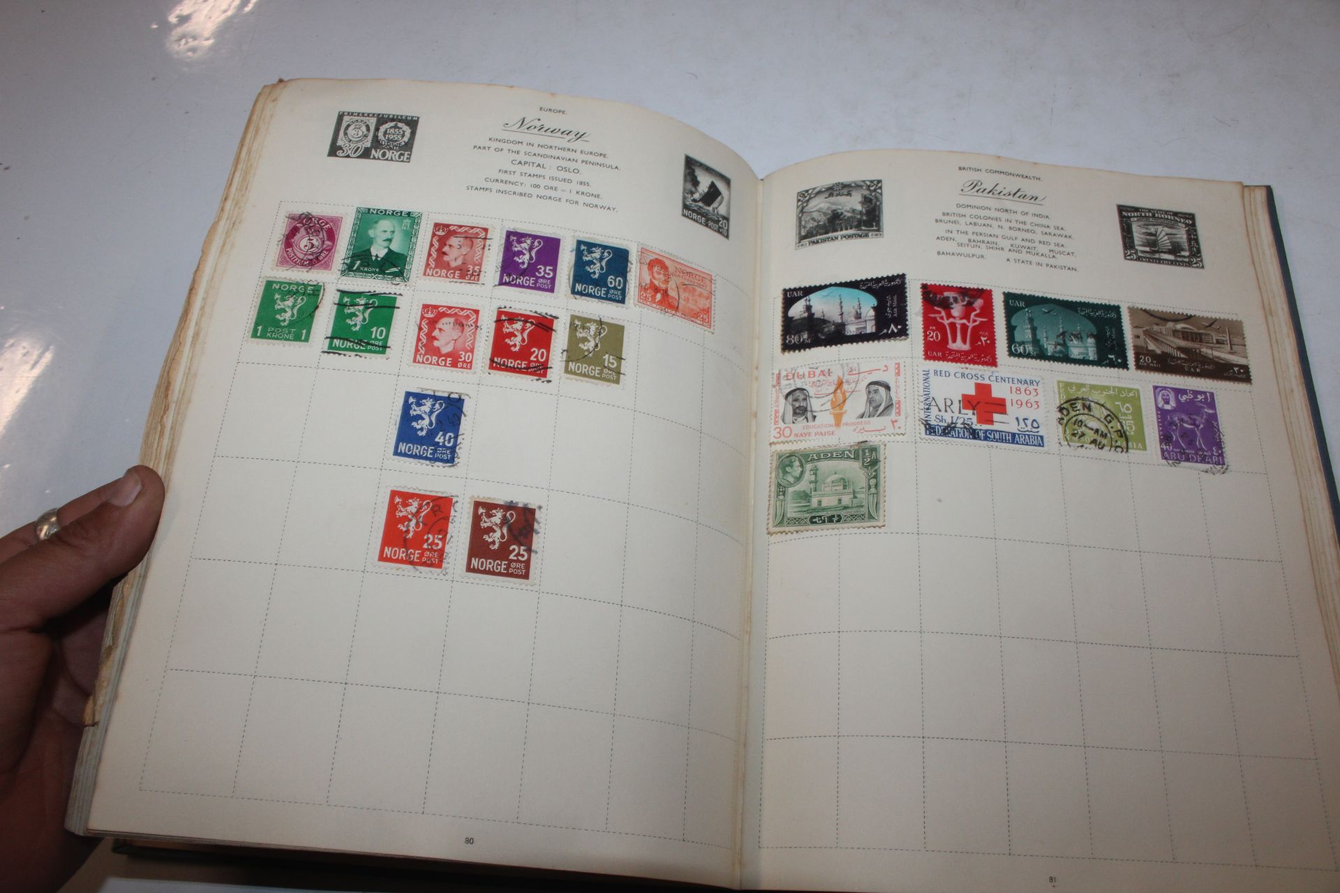 A box containing an album of stamps, various loose - Image 21 of 27