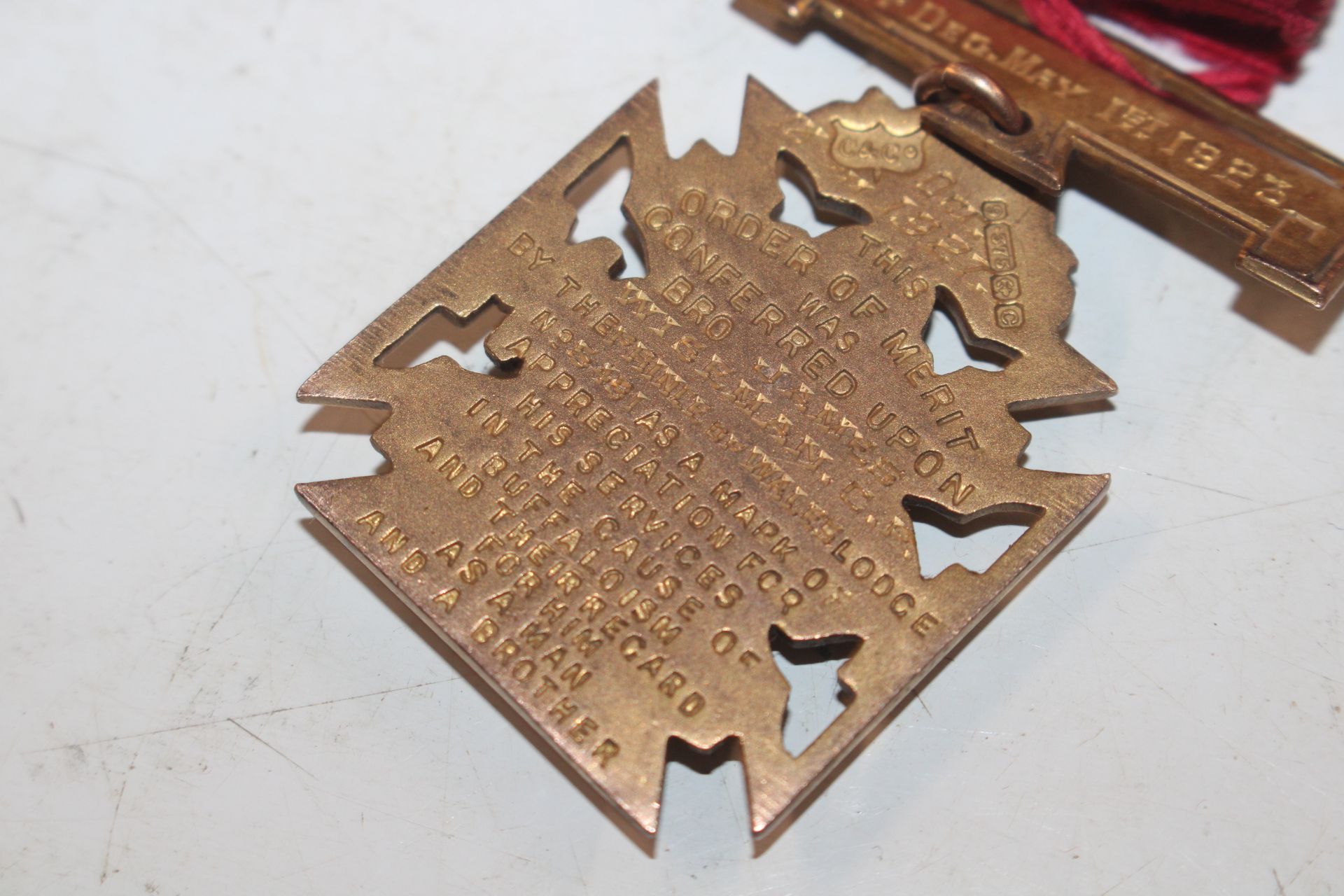 A silver gilt and enamel decorated Masonic medal; - Image 11 of 16