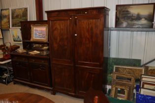 A mahogany press cupboard