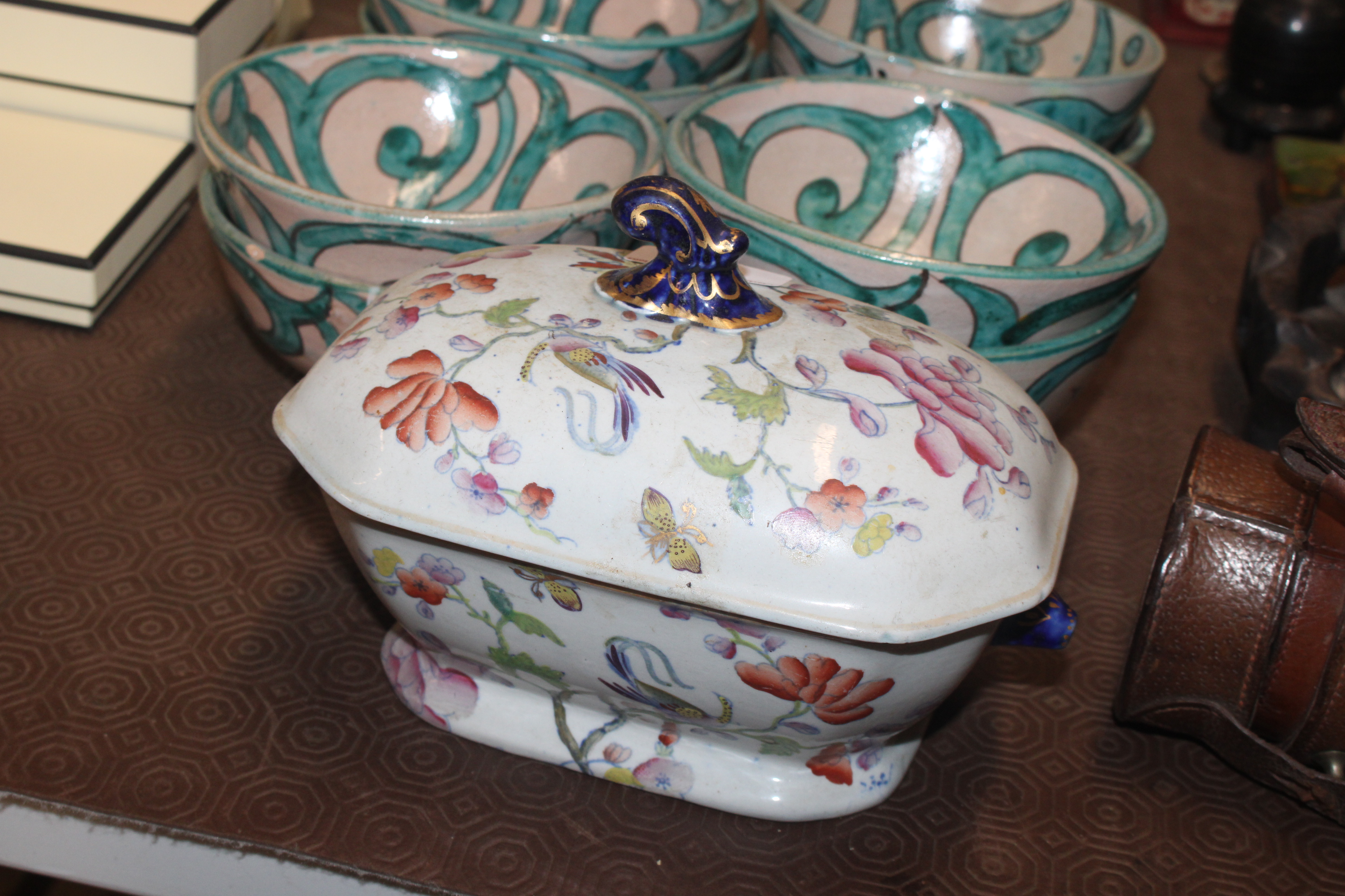 An ironstone pattern sauce tureen and six continen - Image 3 of 8