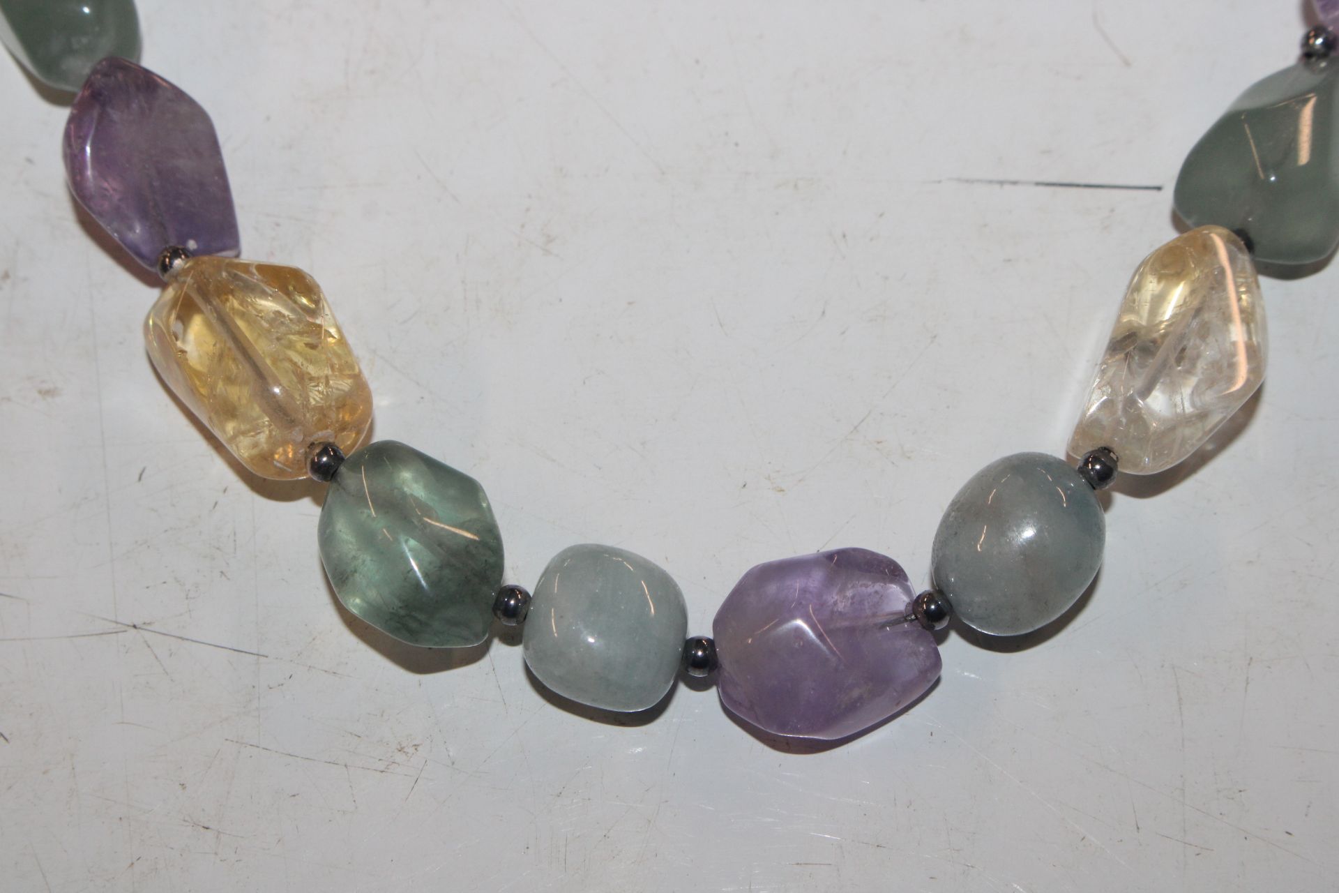 A Sterling silver amethyst, citrine and aqua marin - Image 2 of 5